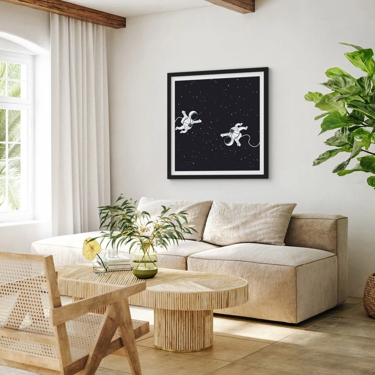 Poster in cornice nera - Danza cosmica - 30x30 cm