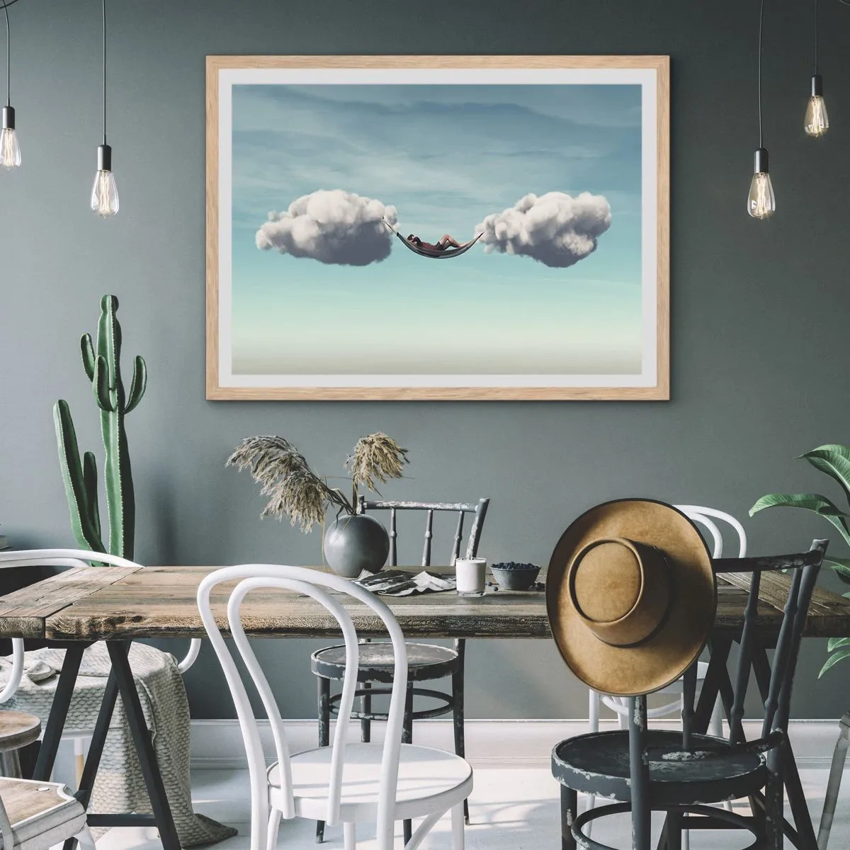 Poster in cornice rovere chiaro - La felicità del momento - 40x30 cm