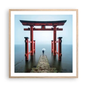 Poster in cornice rovere chiaro - Meditazione giapponese - 60x60 cm