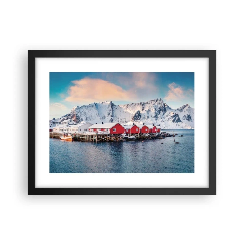 Poster in cornice nera - Atmosfera del nord - 40x30 cm