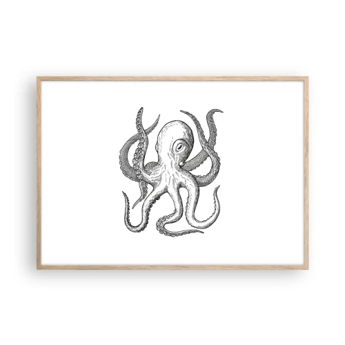 Poster in cornice rovere chiaro - Ballando con le onde - 100x70 cm