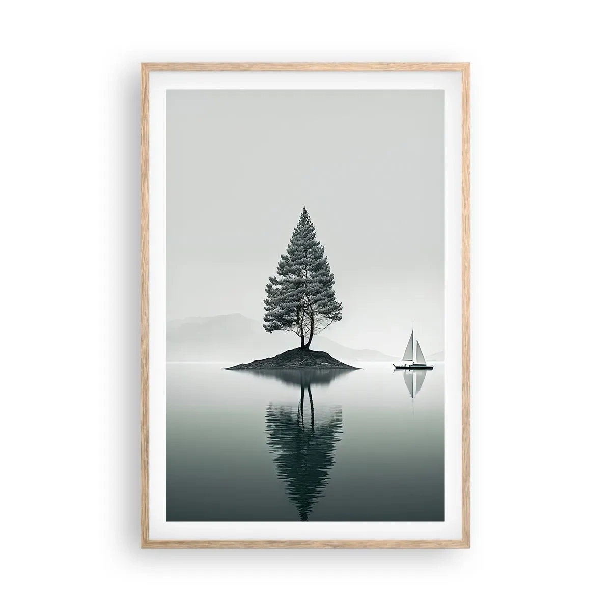Poster in cornice rovere chiaro - Paesaggio onirico - 61x91 cm