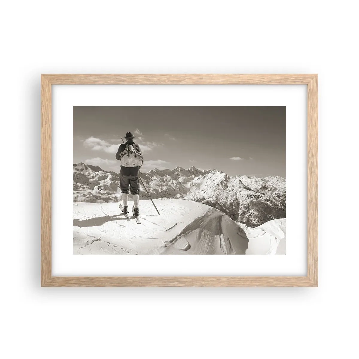 Poster in cornice rovere chiaro - E i monti sono immutabili - 40x30 cm