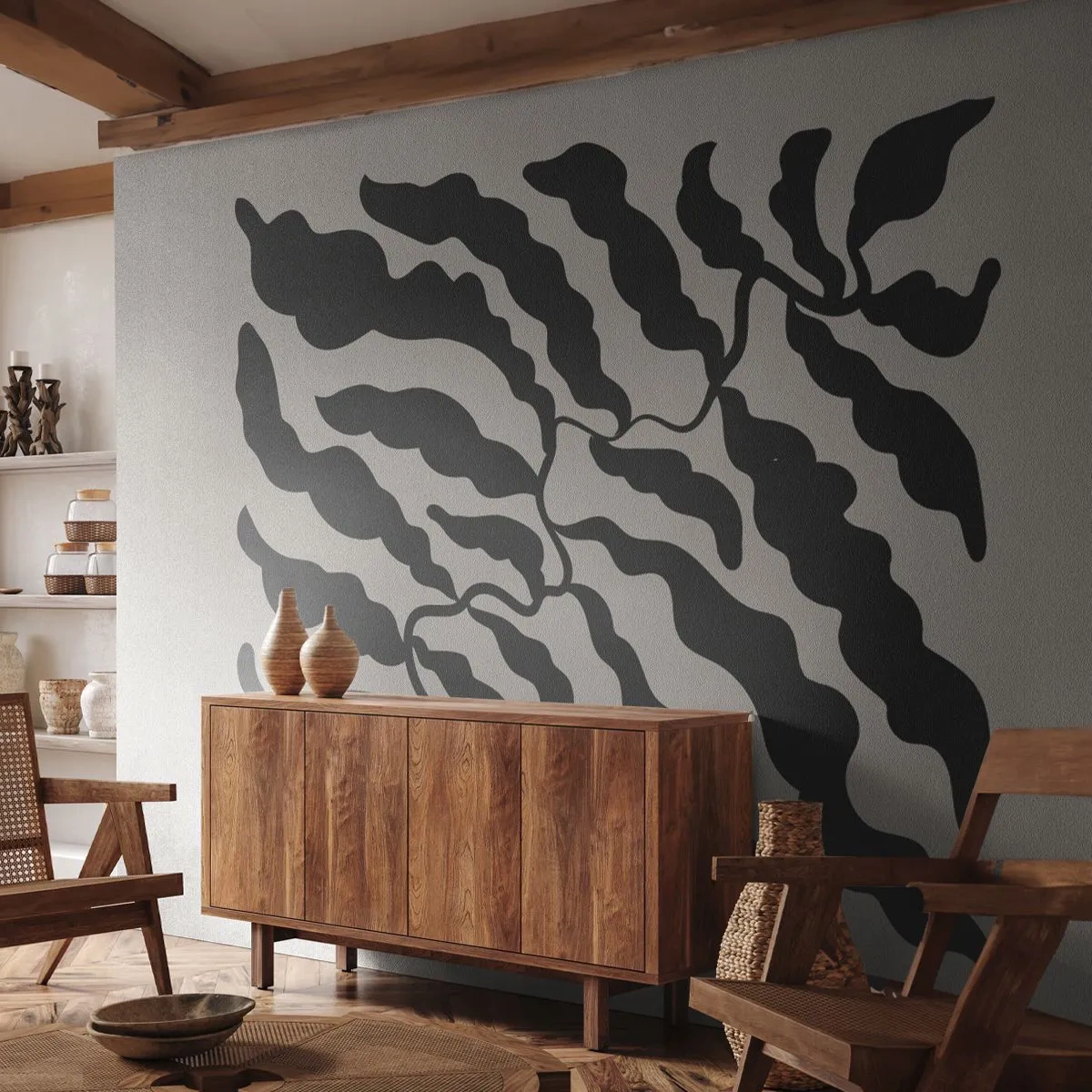 Fotomurali Premium Sand - La natura del quadrato - Boho, Impianti, Pezzo - 500x350 cm