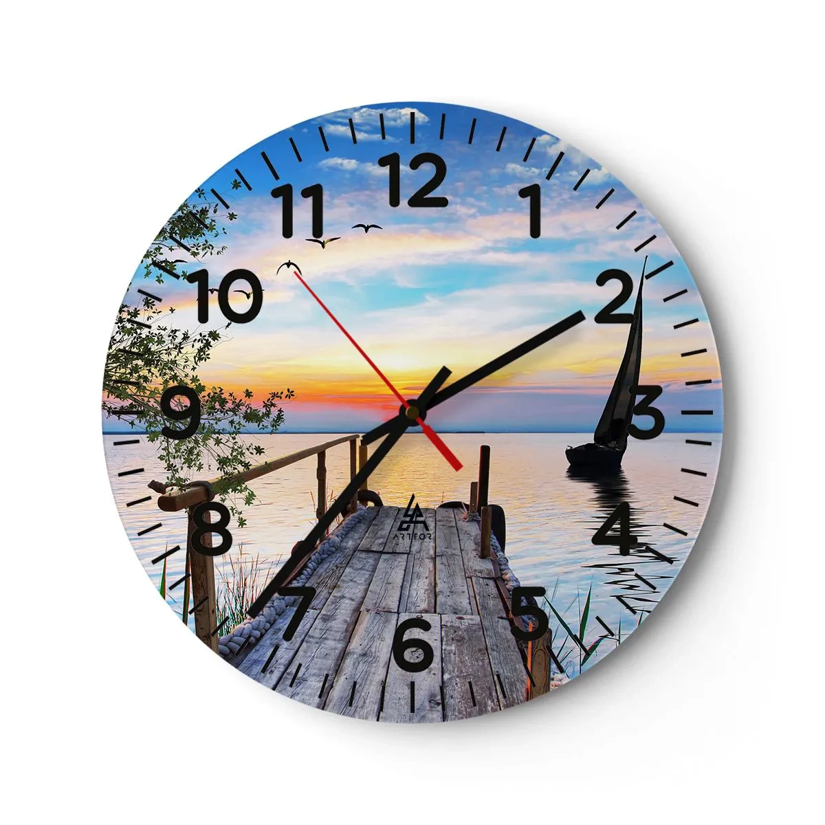 Orologio da parete - Orologio in Vetro - Buona sera - 40x40 cm