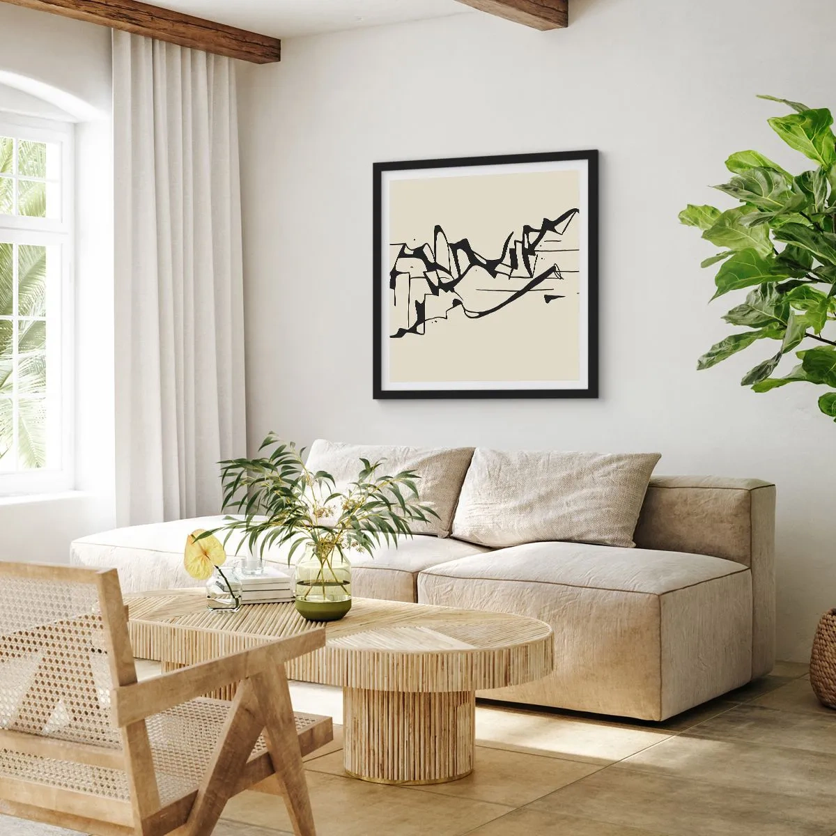 Poster in cornice nera - Forse è un paesaggio - 30x30 cm
