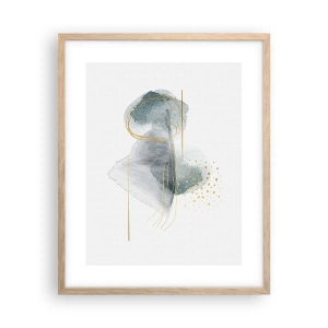 Poster in cornice rovere chiaro - Sui legami del grigio e dell'oro - 40x50 cm