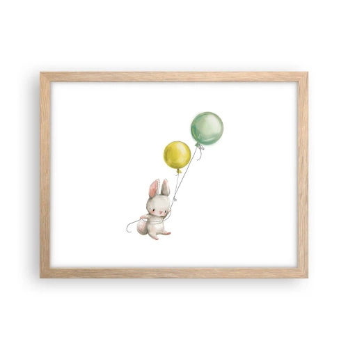 Poster in cornice rovere chiaro - Volo anch'io! - 40x30 cm