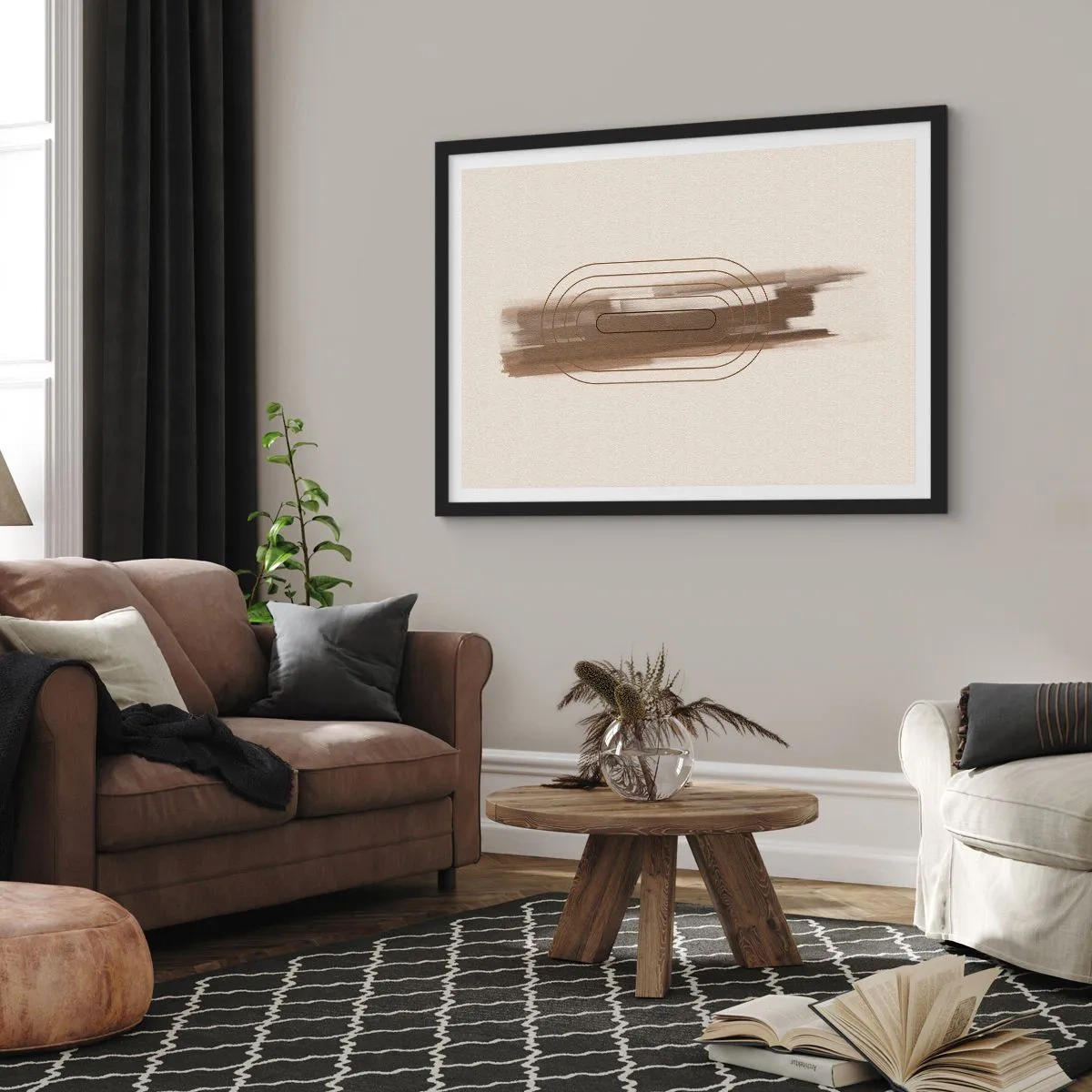 Poster in cornice nera - Un soffio di grigio - 50x40 cm