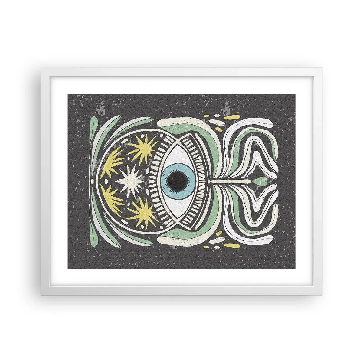 Poster in cornice bianca - Rituali tribali - 50x40 cm