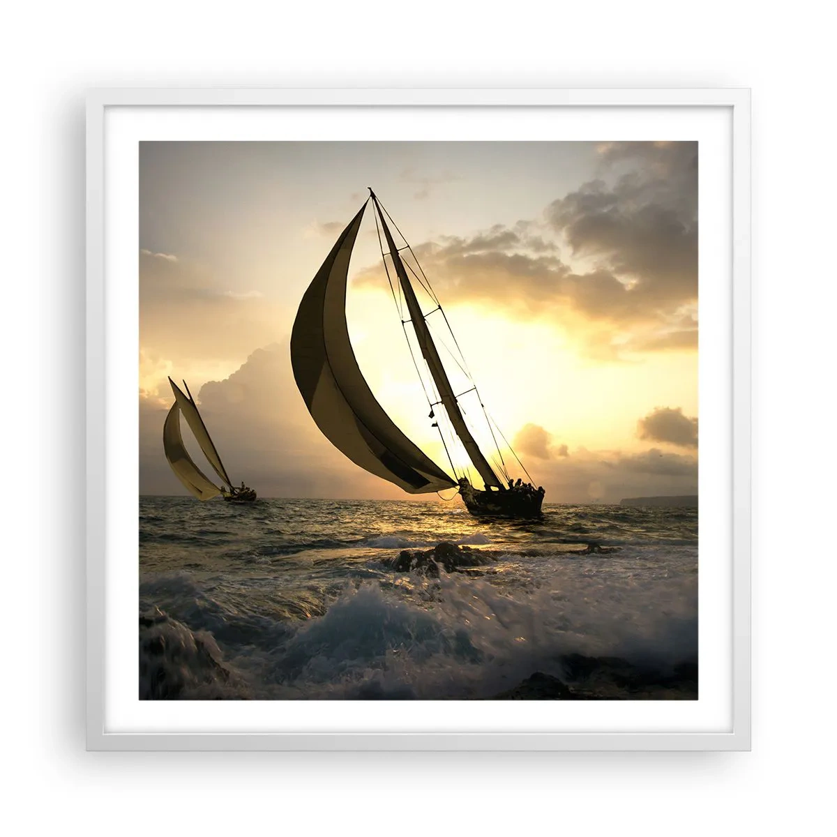 Poster in cornice bianca - Con il vento e controvento - 60x60 cm