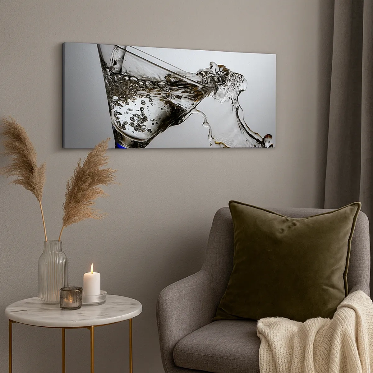 Quadro su tela - Stampe su Tela - Acqua cristallina in vetro di cristallo - 30x30 cm