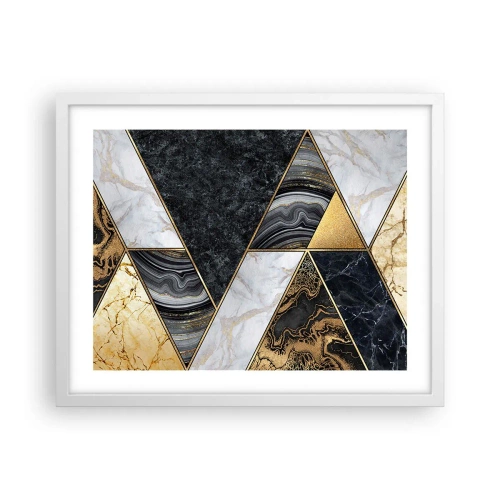 Poster in cornice bianca - Pietra su pietra - 50x40 cm