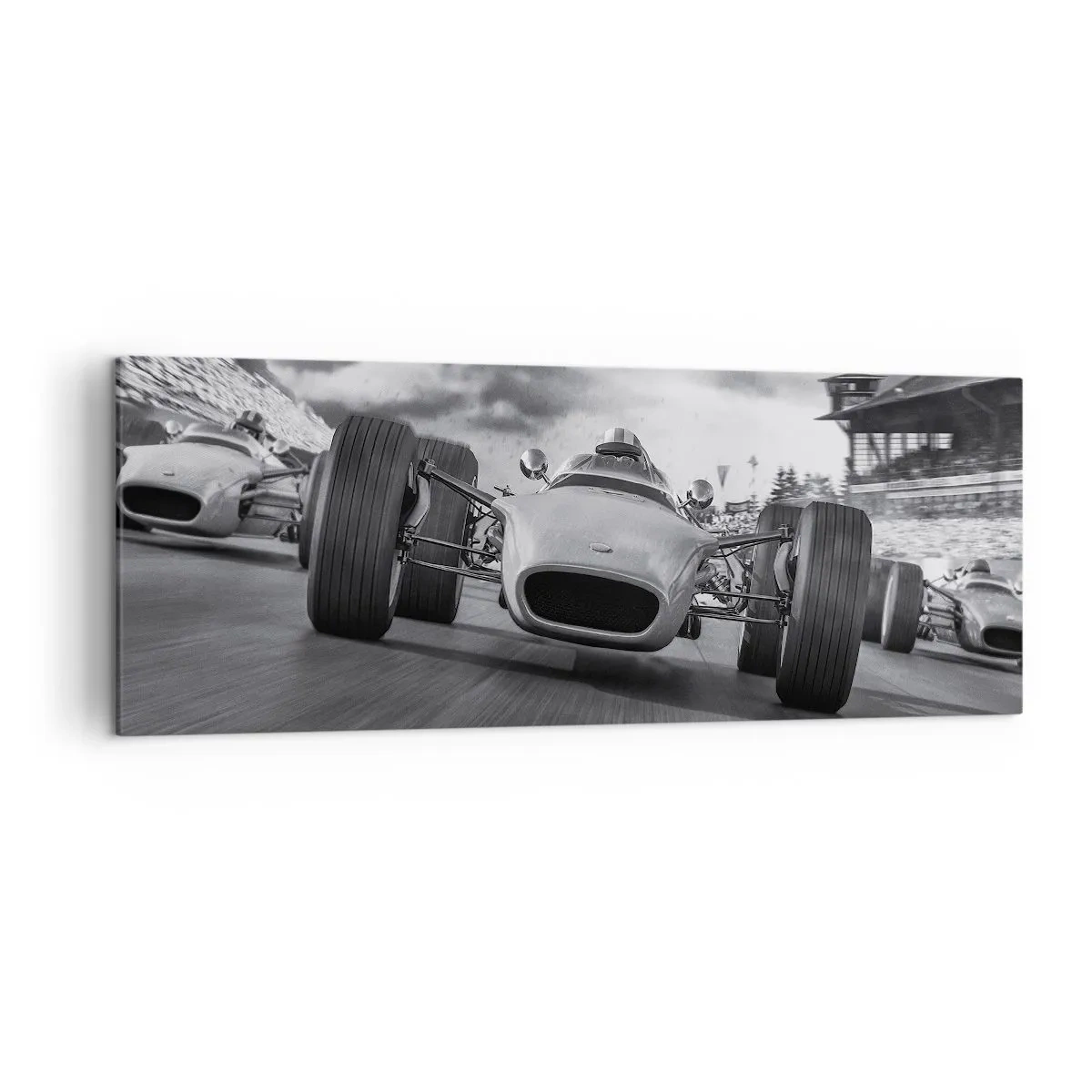 Quadro su tela - Stampe su Tela - Gara di auto d'epoca in movimento - 140x50cm - C'è la forza! - Decorazione murale moderna per soggiorno e camera da letto ARTTOR