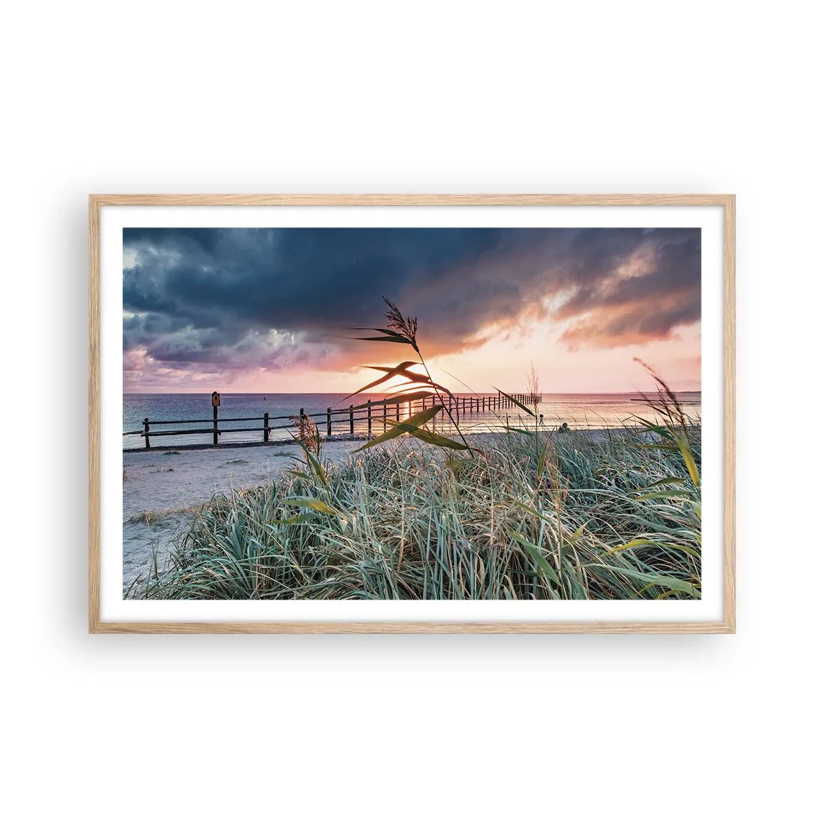 Poster in cornice rovere chiaro - Non andrà via col vento - 91x61 cm