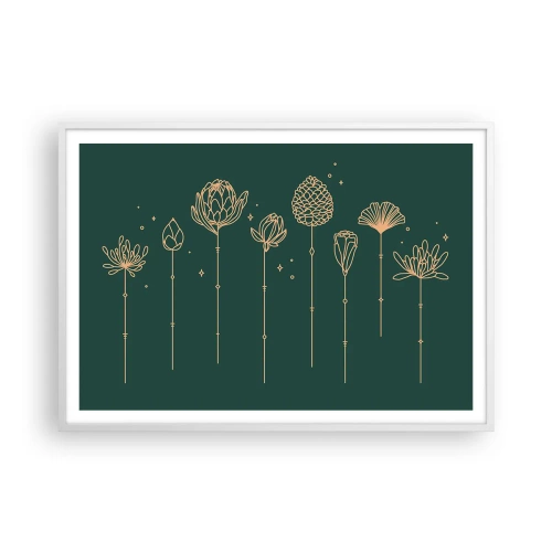Poster in cornice bianca - La famiglia delle erbe - 100x70 cm
