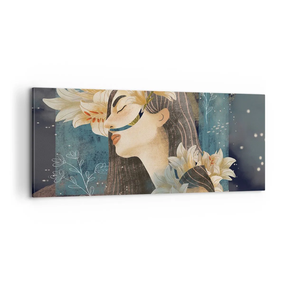 Quadro su tela - Stampe su Tela - La favola della principessa con i gigli - 100x40 cm