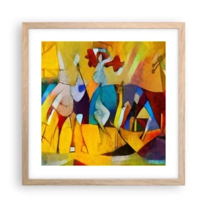 Poster in cornice rovere chiaro - Sole - vita - gioia - 40x40 cm