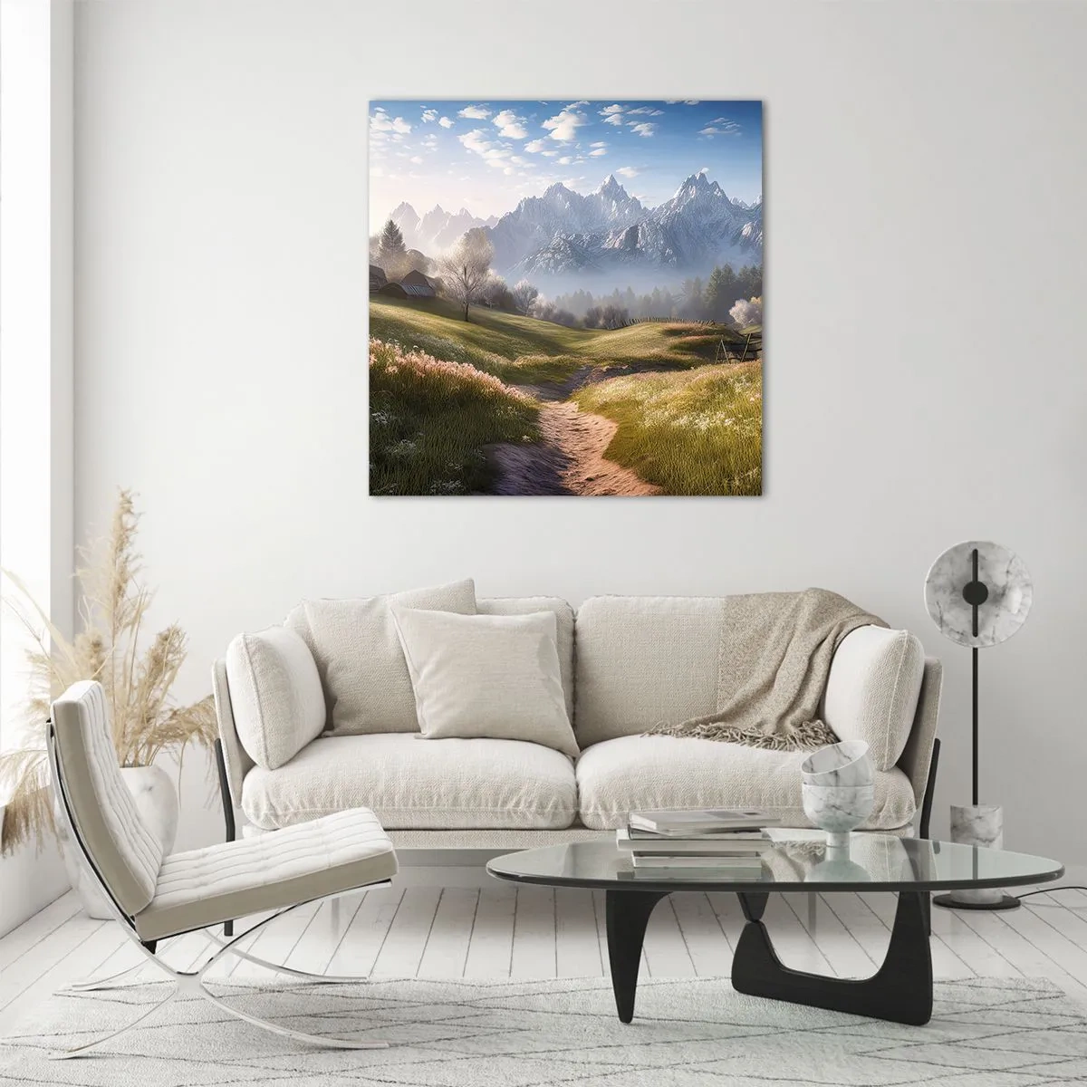Quadro su vetro - Valle idilliaca - 70x70 cm