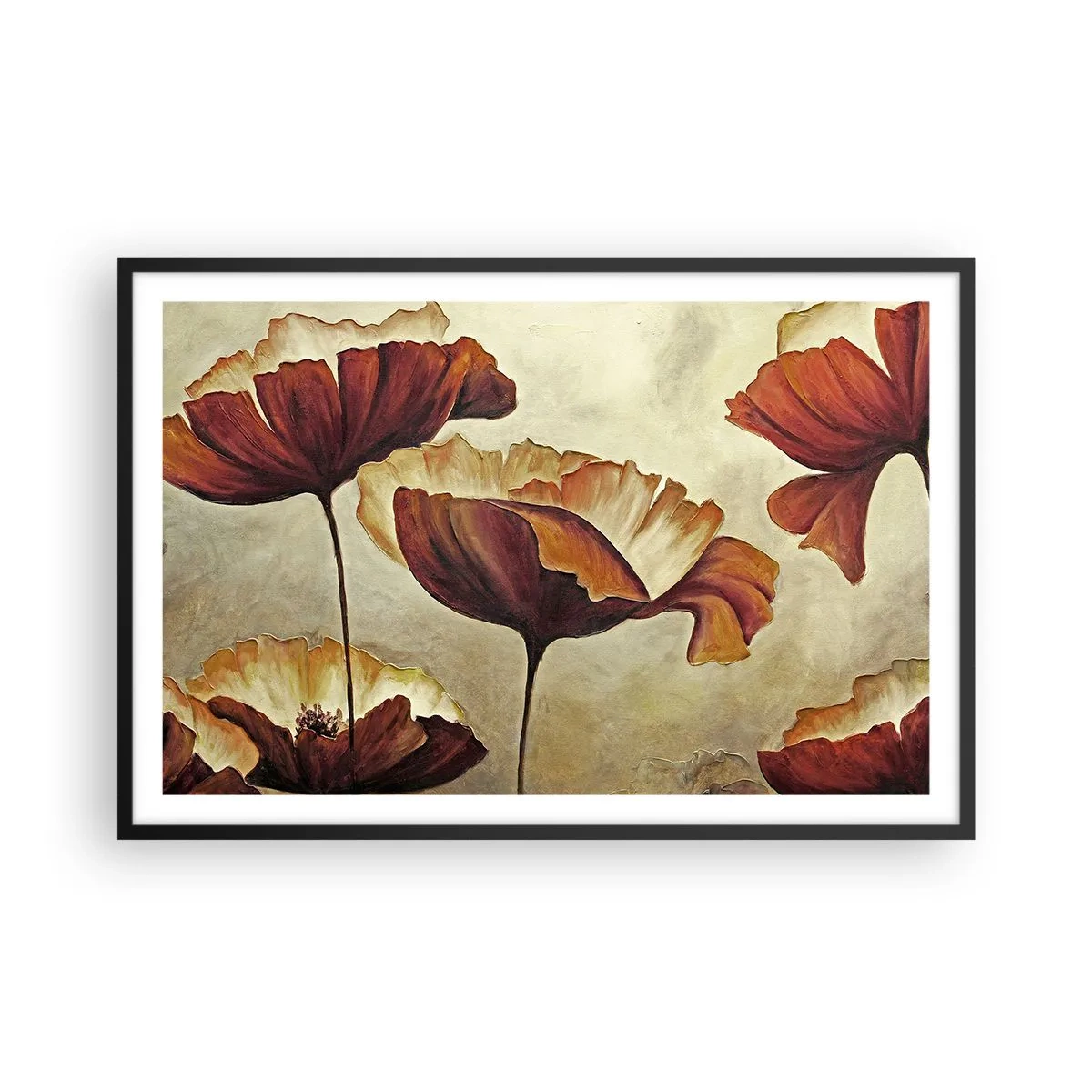 Poster in cornice nera - Nei prati e nei campi - 91x61 cm