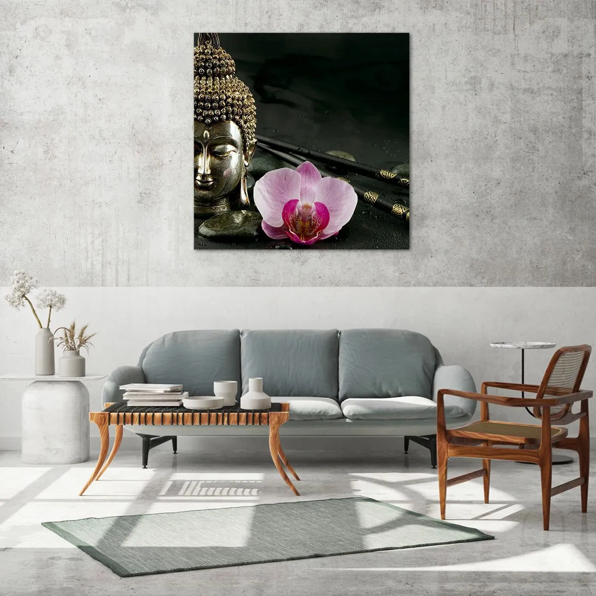 Quadro su vetro - Armonia di saggezza e bellezza - 30x30 cm