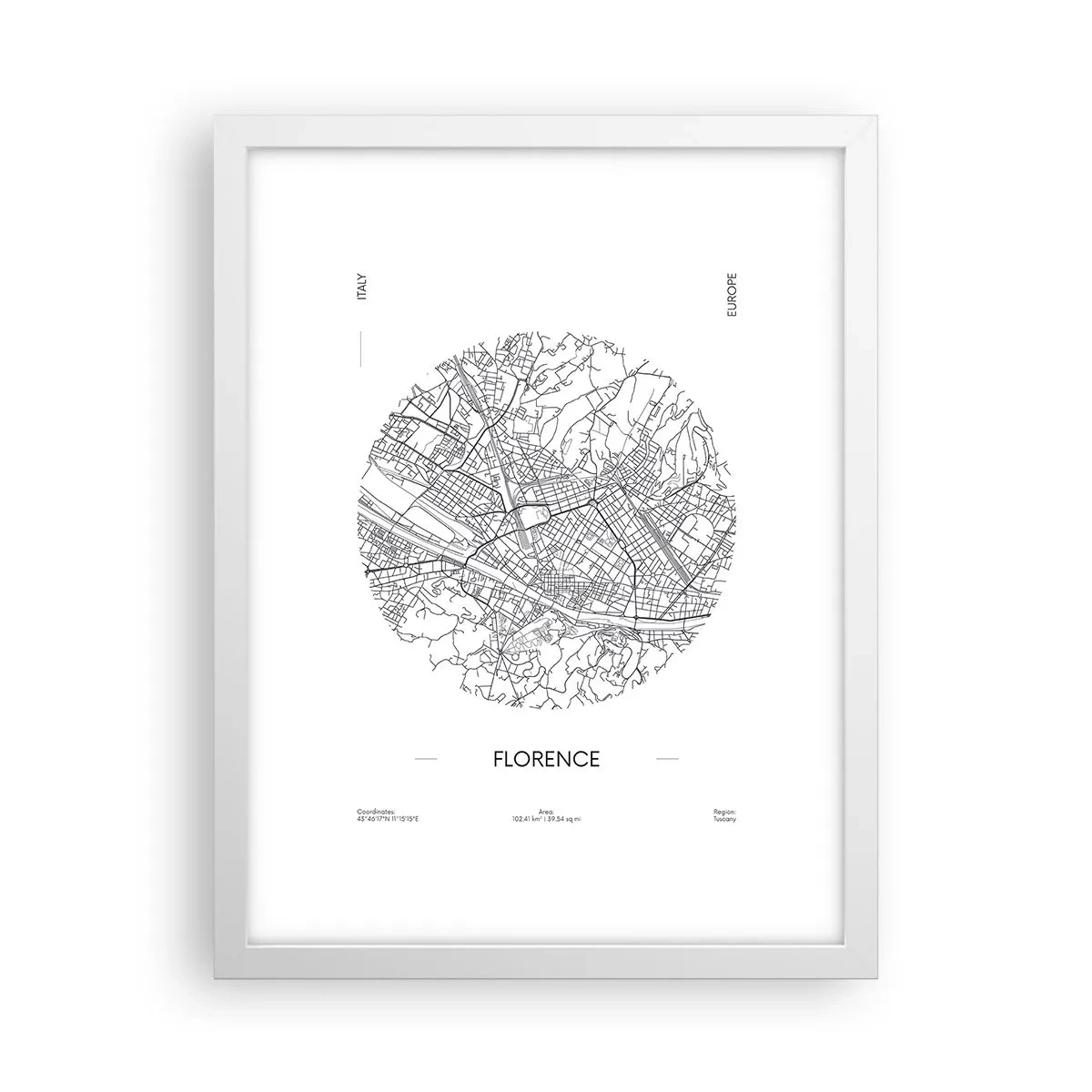 Poster in cornice bianca - Anatomia di Firenze - 30x40 cm