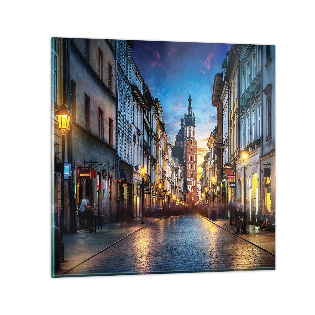 Quadro su vetro - La magia di Cracovia - 50x50 cm