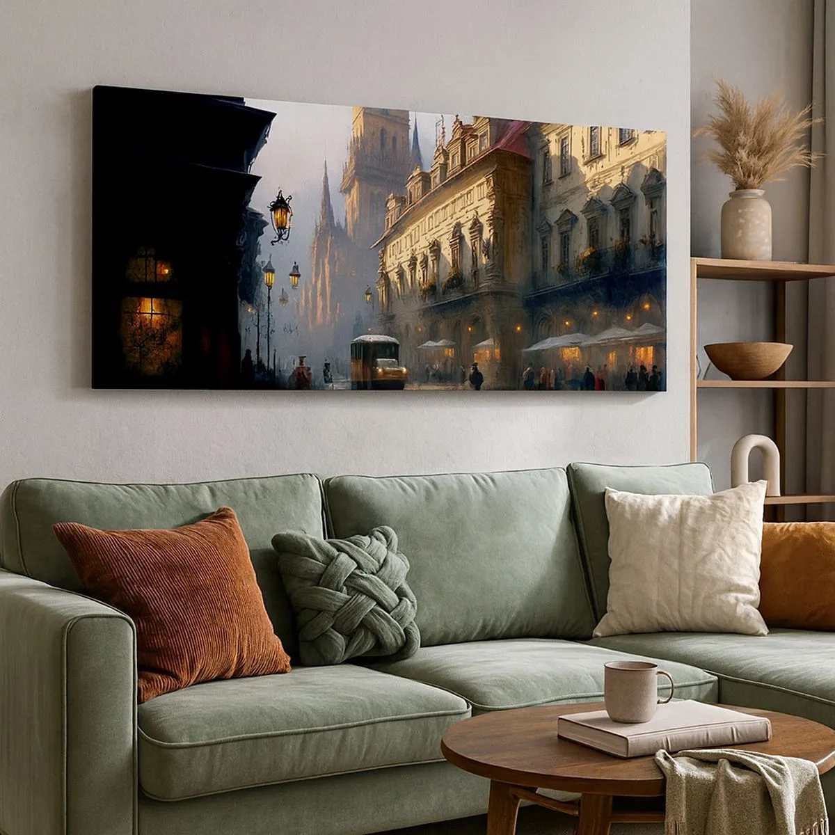 Quadro su tela - Stampe su Tela - Il fascino delle sere di Praga - 100x40 cm