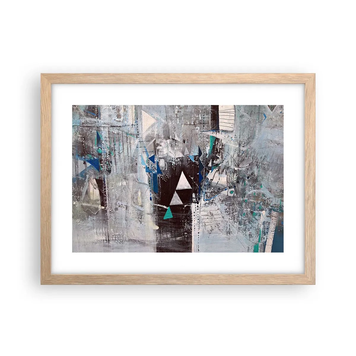 Poster in cornice rovere chiaro - L'ordine superiore dei triangoli - 40x30 cm