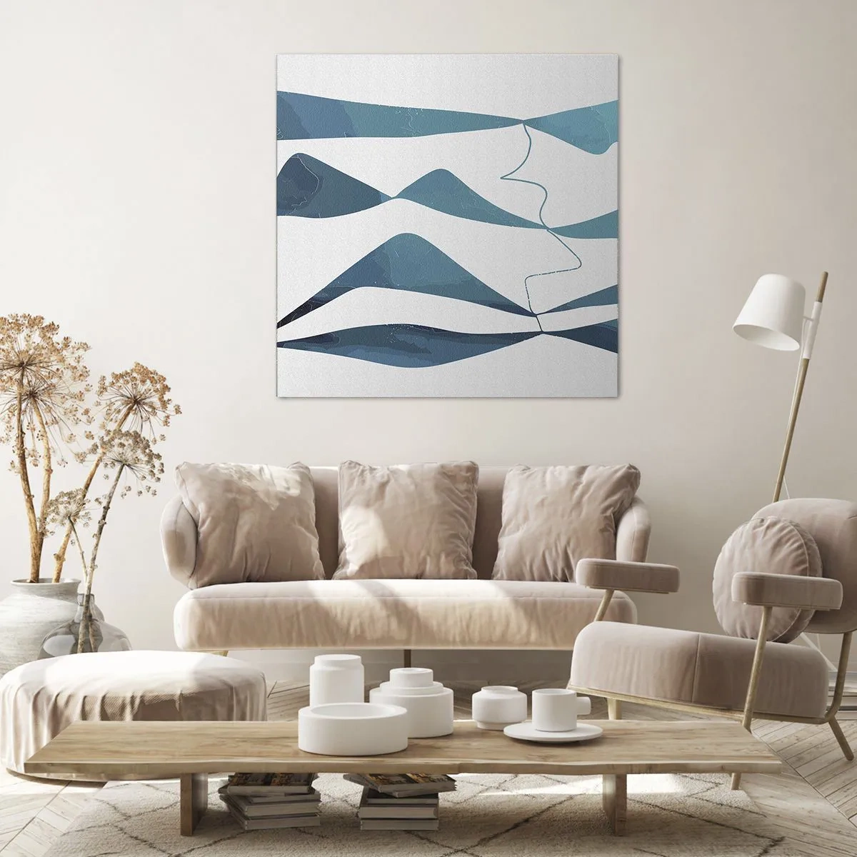 Quadro su tela - Stampe su Tela - Astrazione: legame turchese - 50x50 cm