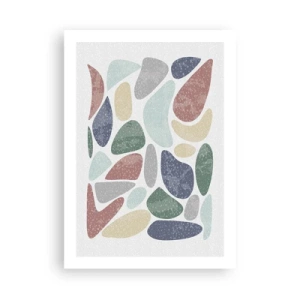 Poster - Pietre astratte in tonalità pastello - 50x70cm - Mosaico di colori incipriati - Decorazione murale moderna per soggiorno e camera da letto ARTTOR