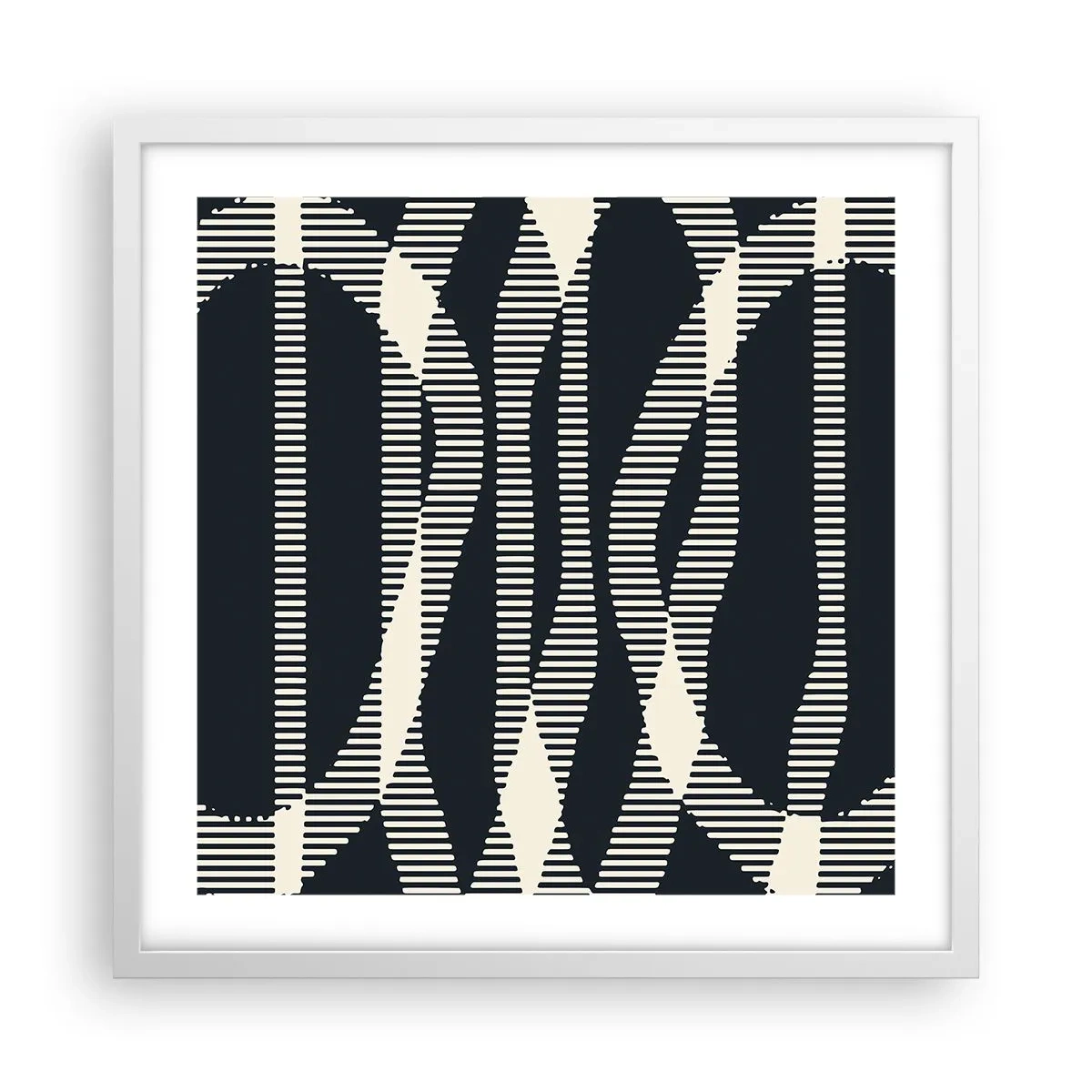 Poster in cornice bianca - Tentativo di rompere l'oscurità - 50x50 cm