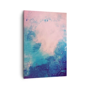 Quadro su tela - Stampe su Tela - Texture astratta nei toni del rosa e del blu - 50x70cm - Abbracci nel blu - Decorazione murale moderna per soggiorno e camera da letto ARTTOR