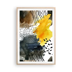 Poster in cornice rovere chiaro - L'incontro degli elementi - 61x91 cm