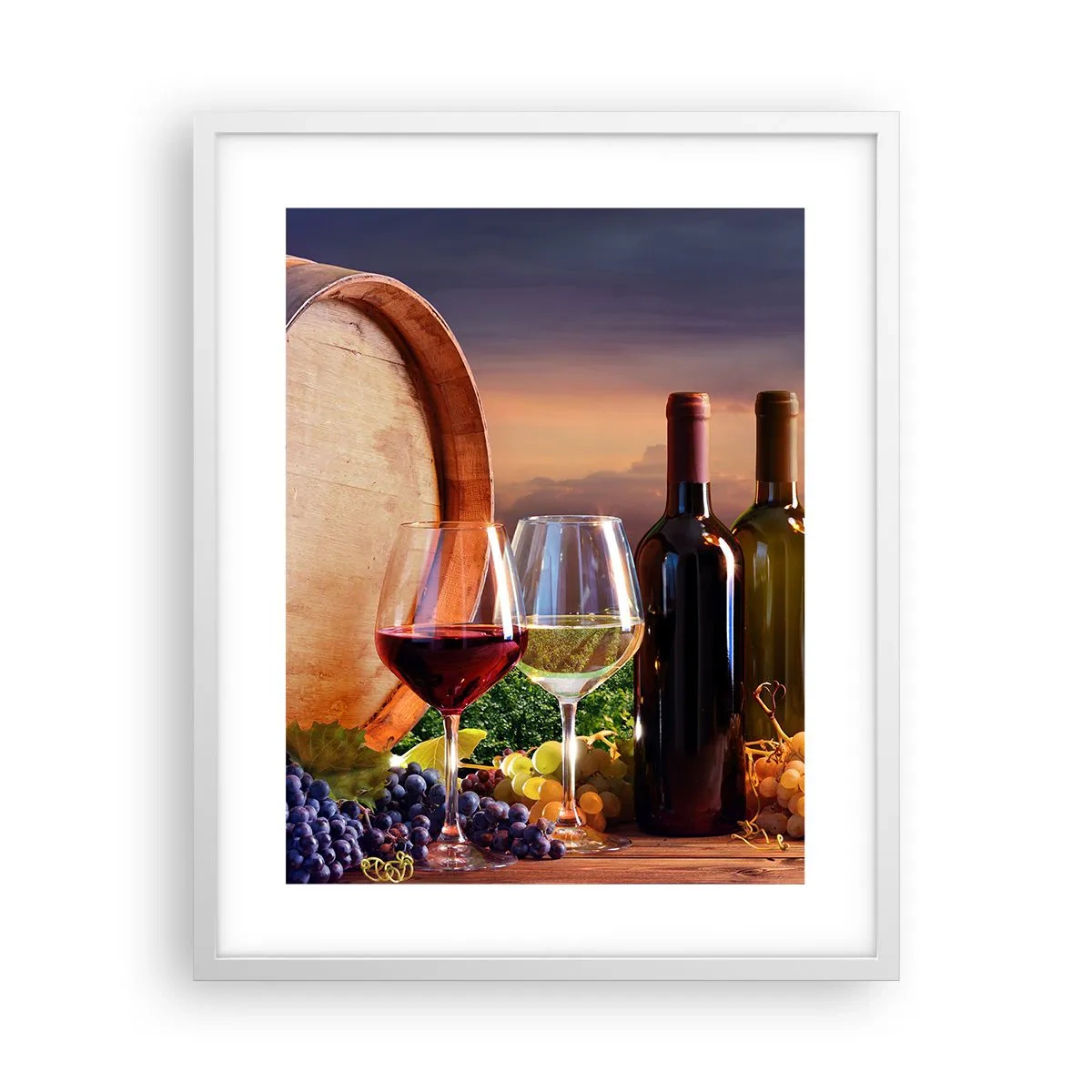 Poster in cornice bianca - Qui la vita ha gusto - 40x50 cm