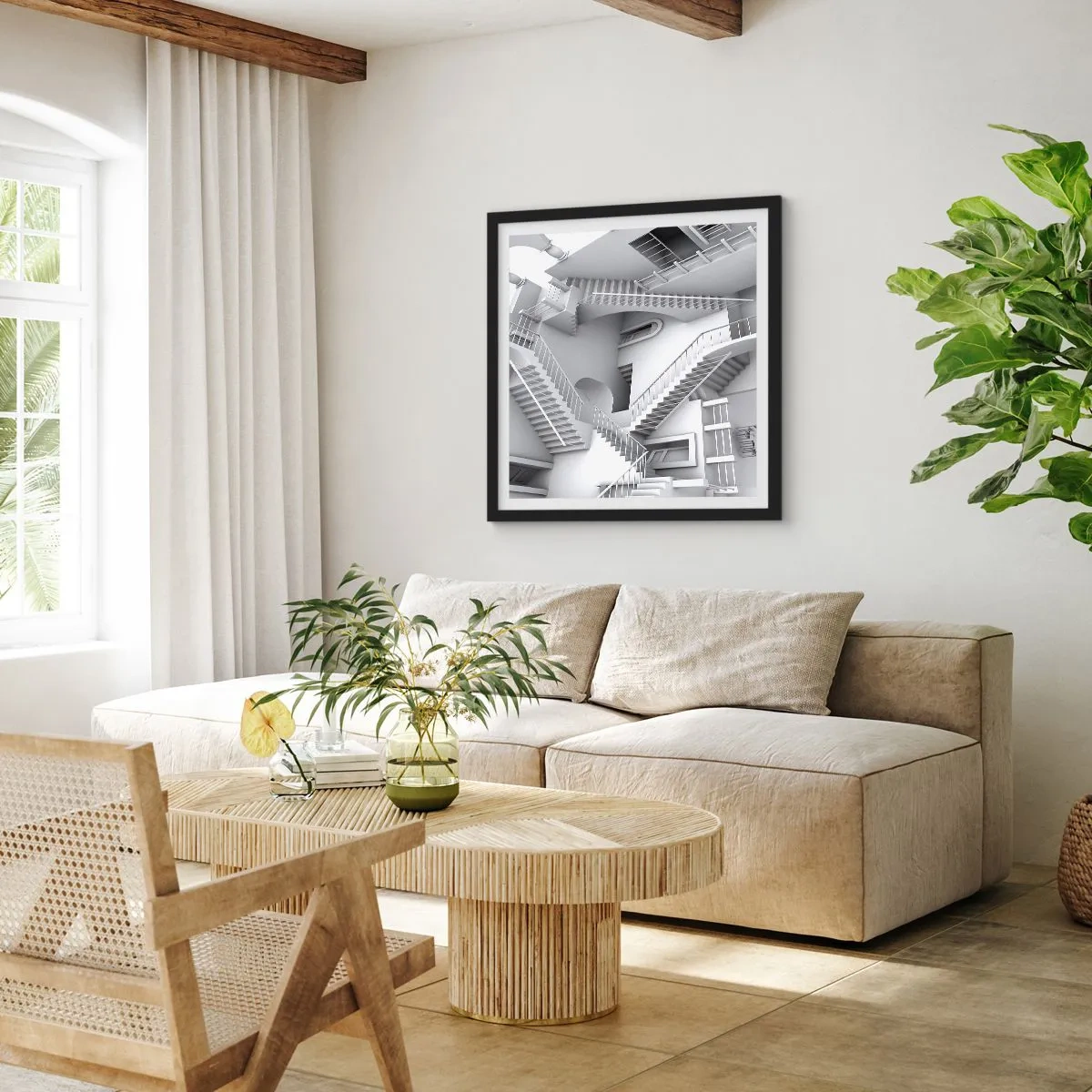 Poster in cornice nera - Il paradosso dello spazio - 50x50 cm