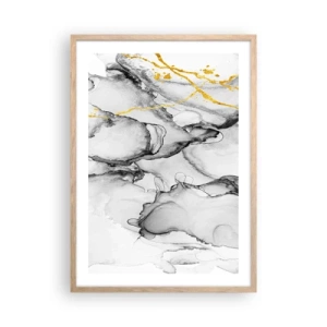 Poster in cornice rovere chiaro - Composizione con motivo d'oro - 50x70 cm