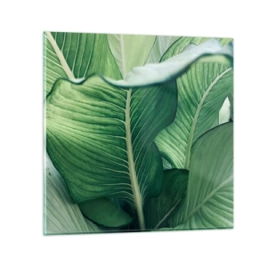 Quadro su vetro - Una vita intensamente verde - 30x30 cm