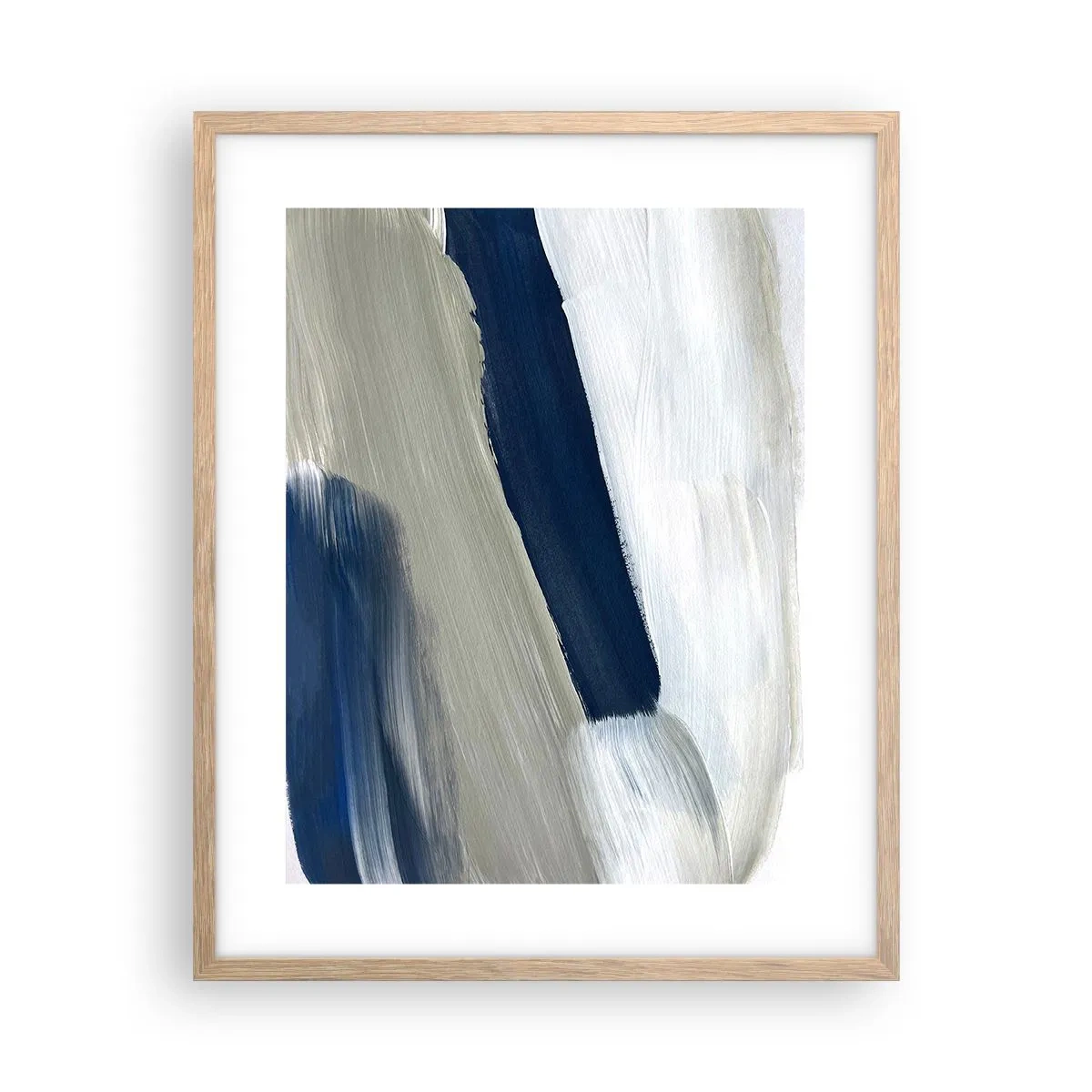 Poster in cornice rovere chiaro - Incontro con il bianco - 40x50 cm