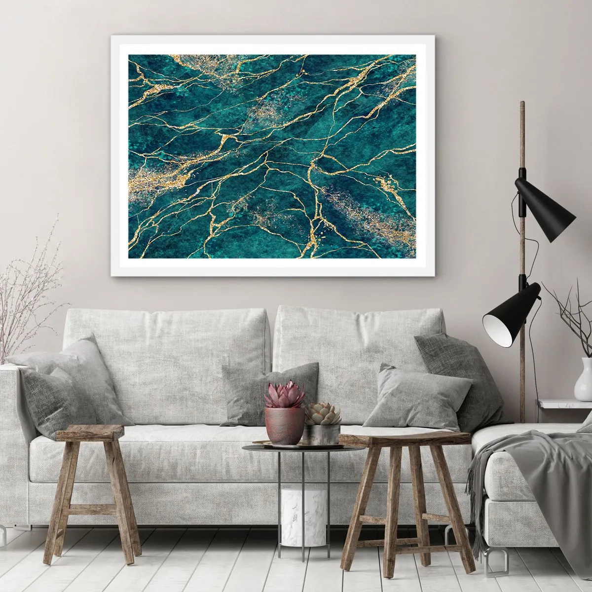 Poster in cornice bianca - La vena d'oro - 100x70 cm