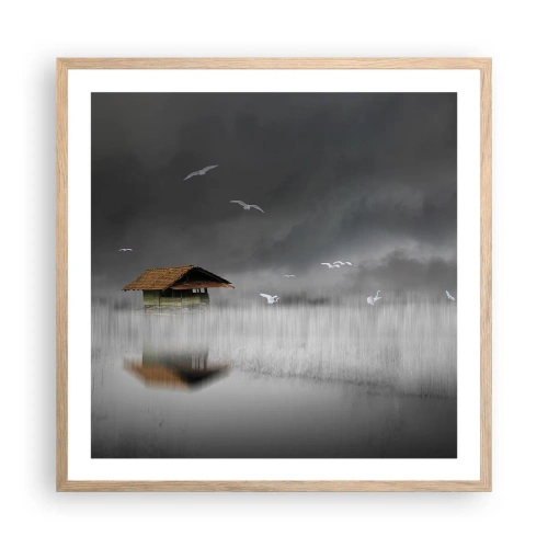 Poster in cornice rovere chiaro - Riparo dalla pioggia - 60x60 cm