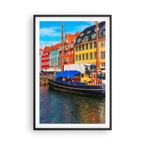 Poster in cornice nera - Riva gioiosa - 61x91 cm