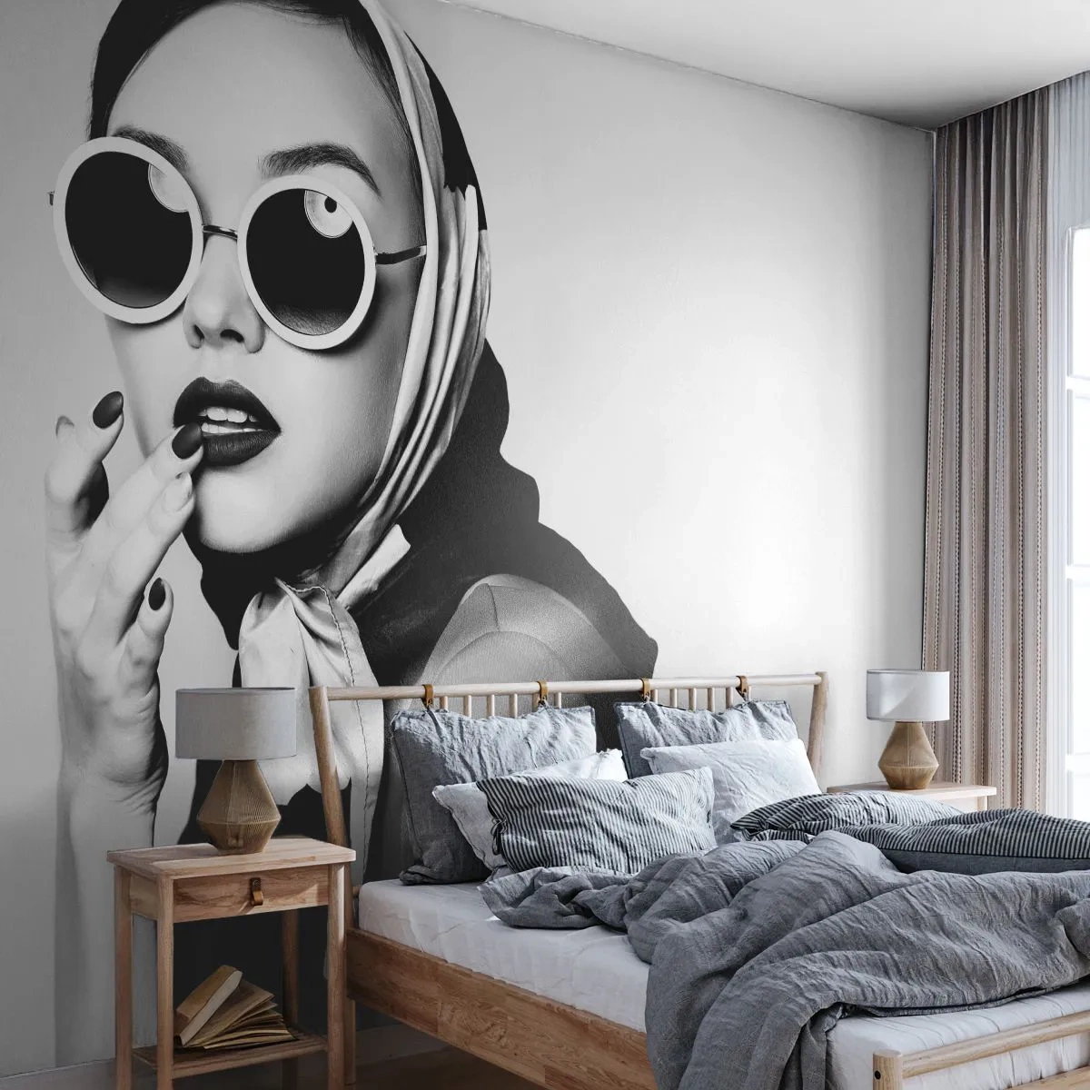 Fotomurali Premium Sand - Saluti dagli anni '60 - Donna, Volto di donna, Vintage ▾ - 500x350 cm