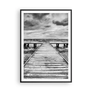 Poster in cornice nera - Aspetto che il vento le scacci via... - 70x100 cm