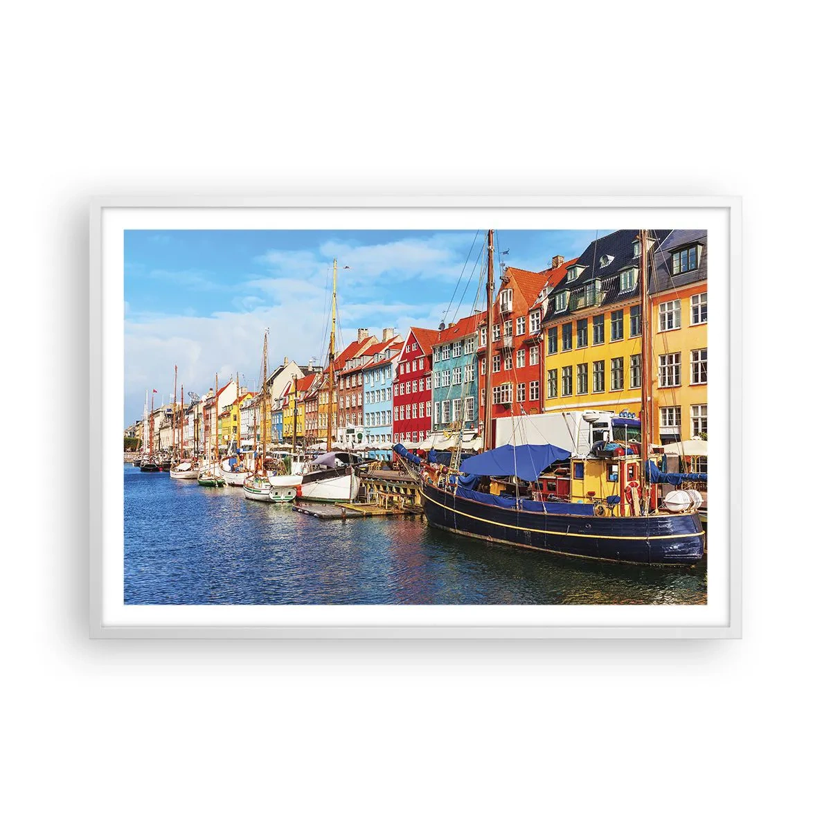 Poster in cornice bianca - Riva gioiosa - 91x61 cm