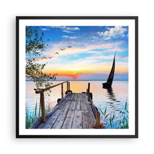 Poster in cornice nera - Buona sera - 60x60 cm