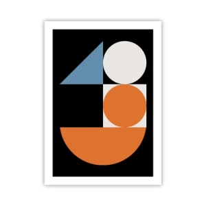 Poster - Motivo geometrico moderno con cerchi, triangoli e semicerchi - 50x70cm - Composizione di figure - Decorazione murale moderna per soggiorno e camera da letto ARTTOR