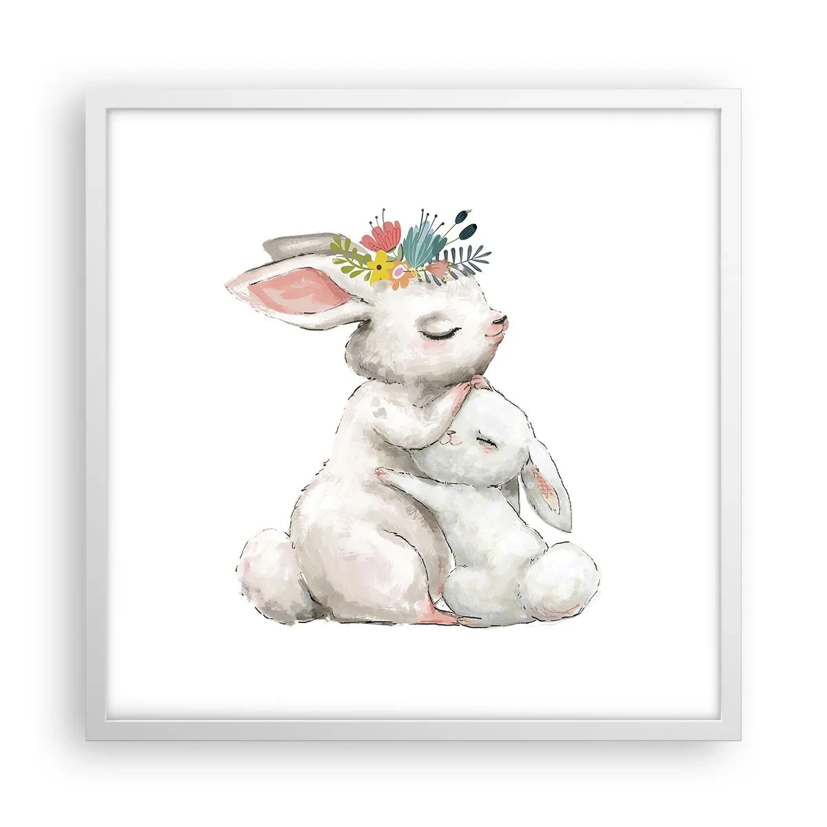 Poster in cornice bianca - Da mamma si sta meglio - 50x50 cm