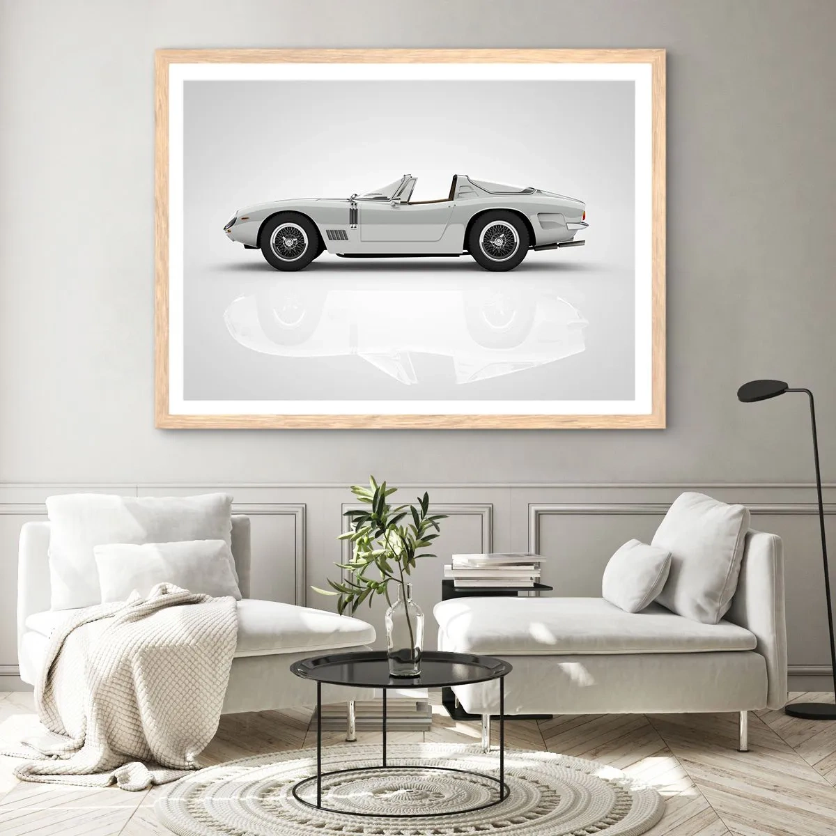 Poster in cornice rovere chiaro - Promessa di divertimento - 50x40 cm