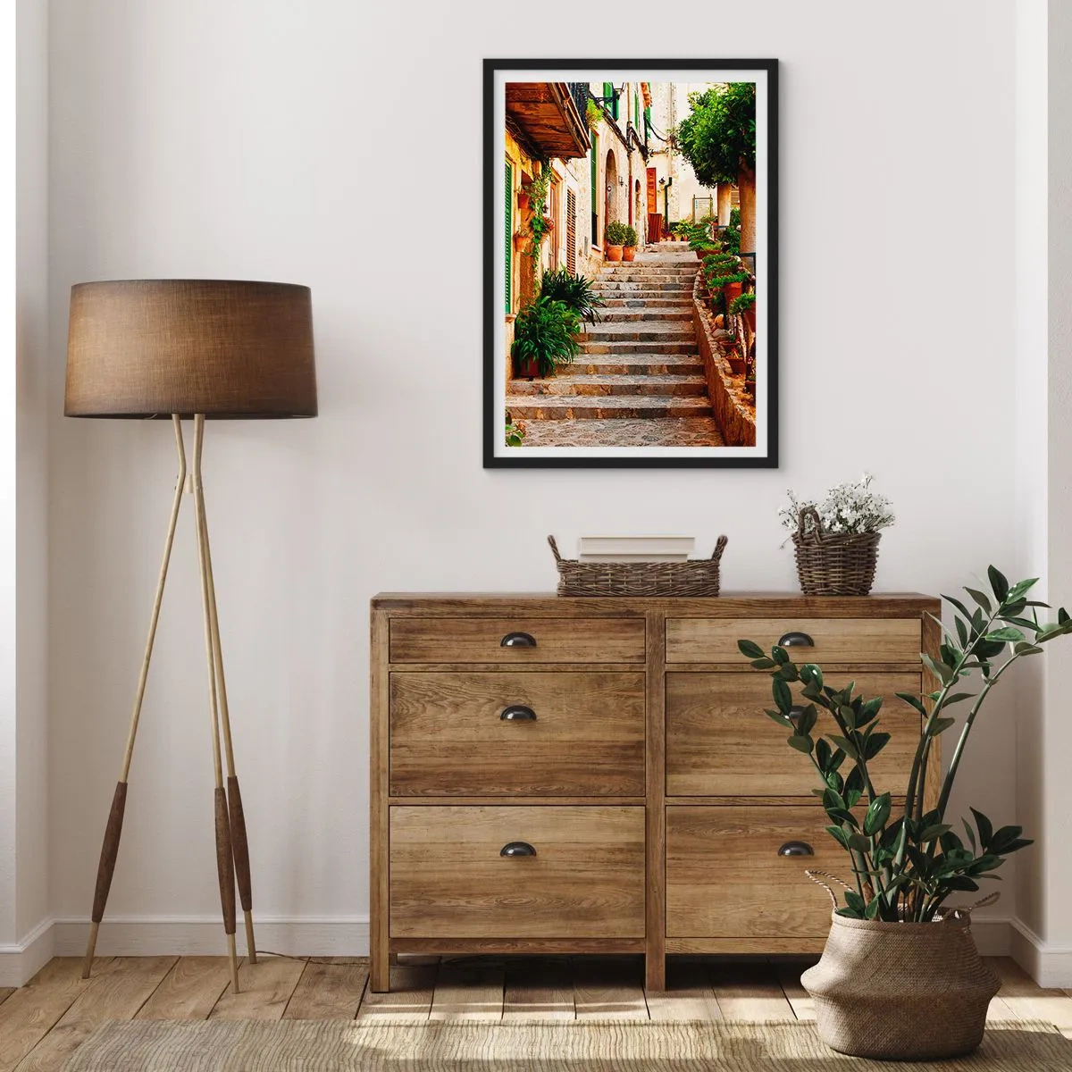 Poster in cornice nera - Il fascino delle vacanze spagnole - 40x50 cm